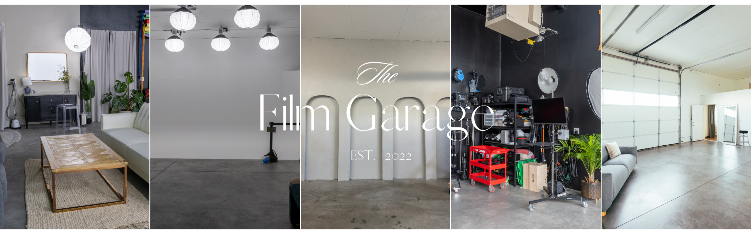 <br />
Film Garage photography and video studio rentals in Idaho Falls, Idaho, featuring professional photo studios, creative sets, lighting equipment, and production spaces.